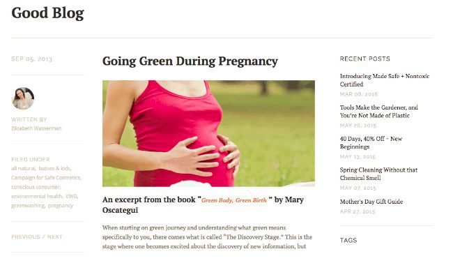 Affirm a deeply held perspective Going green during pregnancy
