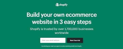 Build with Shopify Shopify homepage