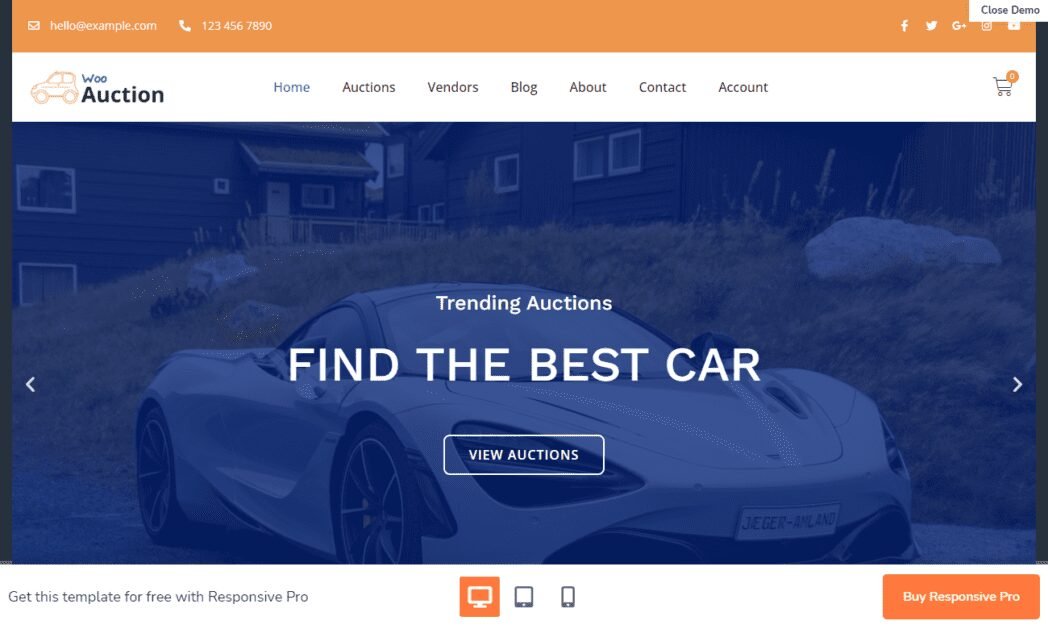 cyberchimps.com wordpress themes woo auction Screenshot WooAuction WooCommerce Theme