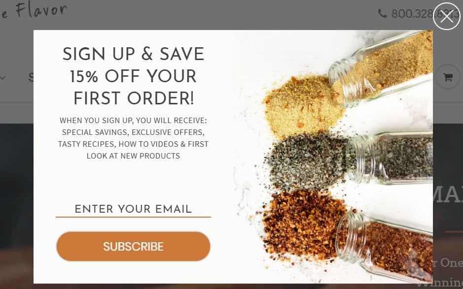 e70632a2 c4f2 43ee a63f 7e441d1db760 PS Seasoning Here’s an example of a popup that has a great image, good copy, and an appealing offer:
