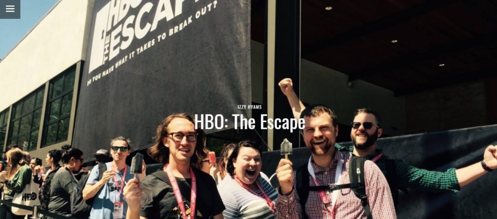 hbo the escape room HBO escape room campaign