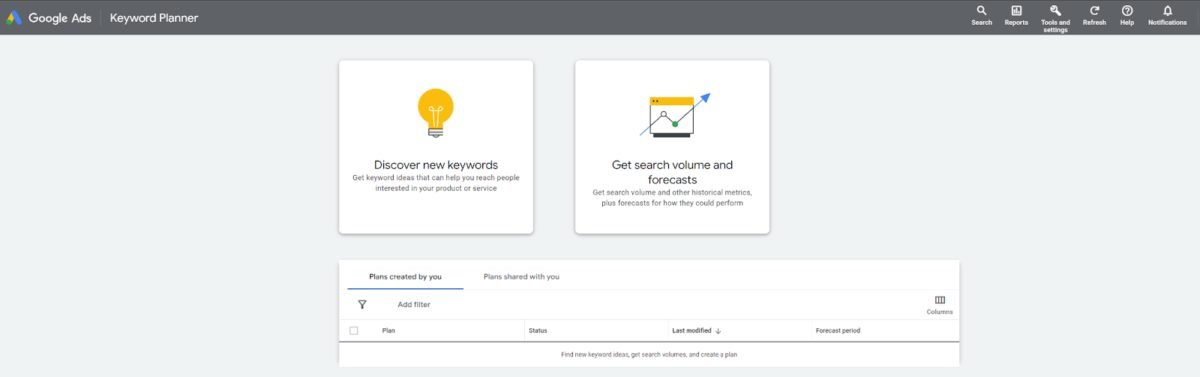 image Google Keyword Planner