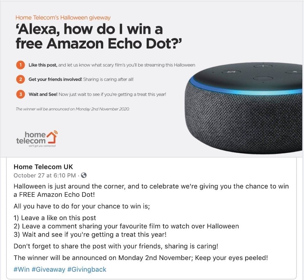 image 28 Add the giveaway conditions directly to the post.