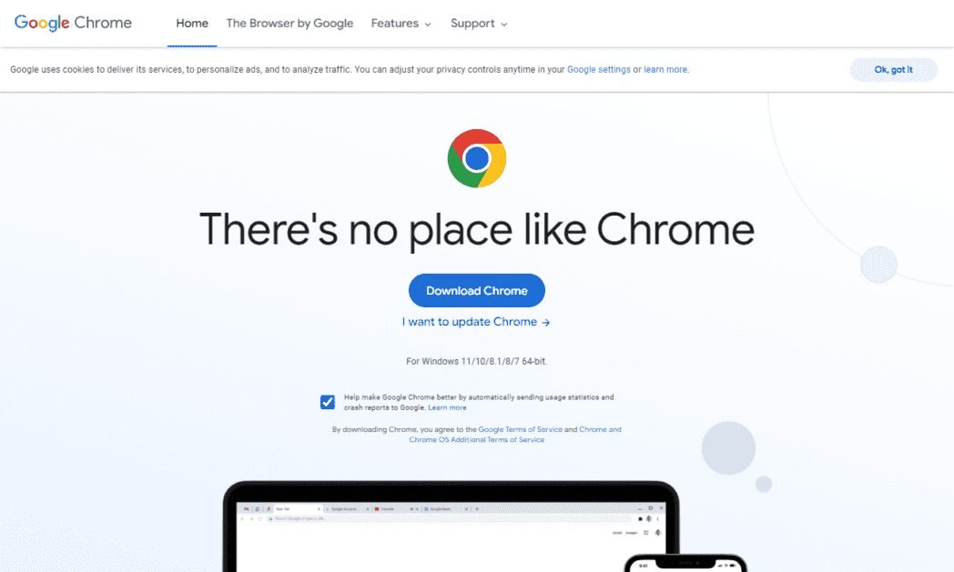 image 8 Chrome Browser Download Page