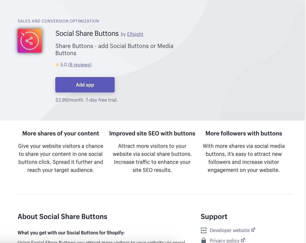 img 6061e27bdea65 Social Sharing Buttons Shopify app