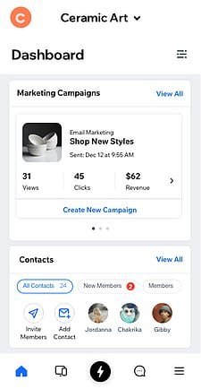 Marketing Campaigns Wix Owner App Screenshot