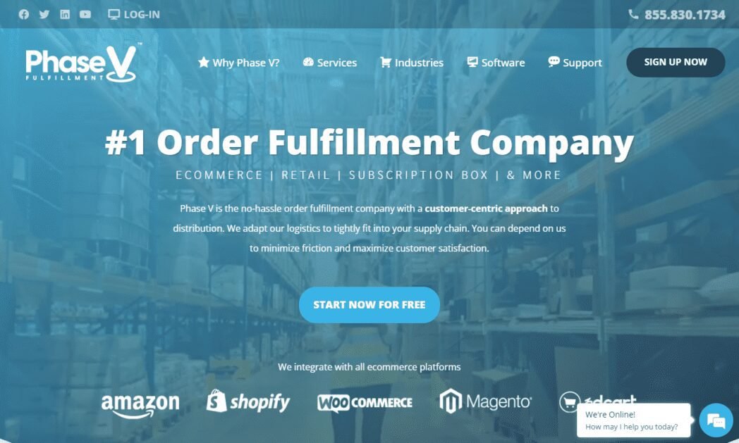 phasev.com Screenshot Phase V Fulfillment