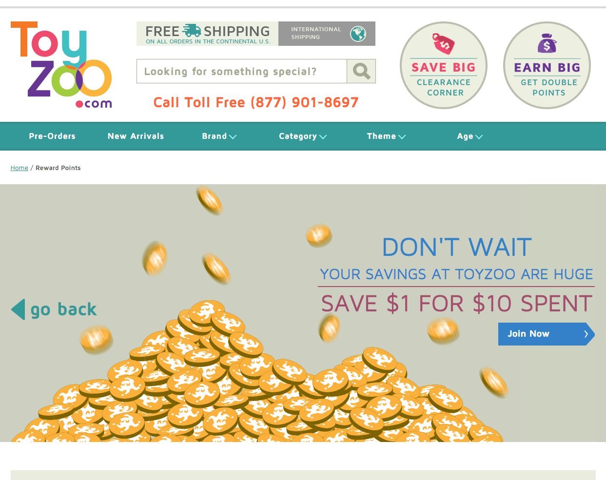Reward Points ToyZoo.com Reward Points ToyZoo.com