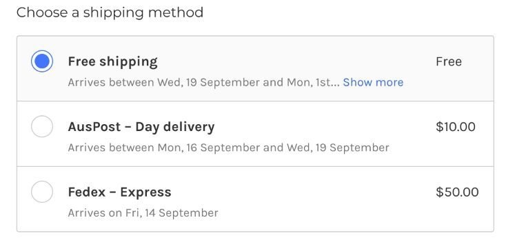 Shipping Methods Shipping on BigCommerce