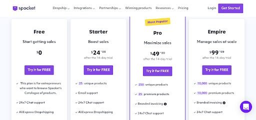 Spocket Pricing Spocket Pricing