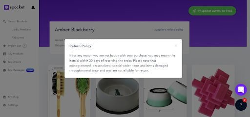 Spocket Supplier Return Policy Spocket Supplier Return Policy