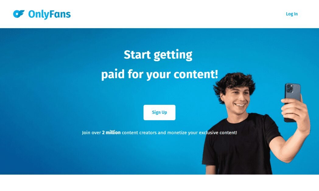 start.onlyfans.com Screenshot OnlyFans Homepage