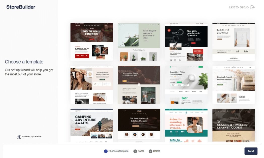 StoreBuilder WP 2 StoreBuilder Choose a Template