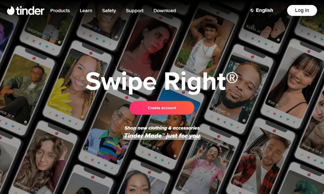 tinder.com Screenshot Tinder Homepage