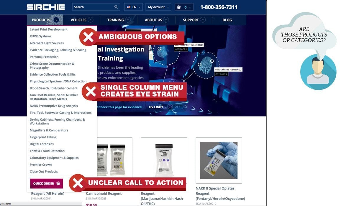 UX Best Practices Poor Nav This ambiguous menu creates a lot of hesitation.