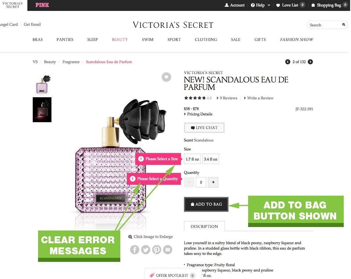 UX Best Practices Victorias Button e1415212091932 Victoria's Secret Is To Not Hide The Button