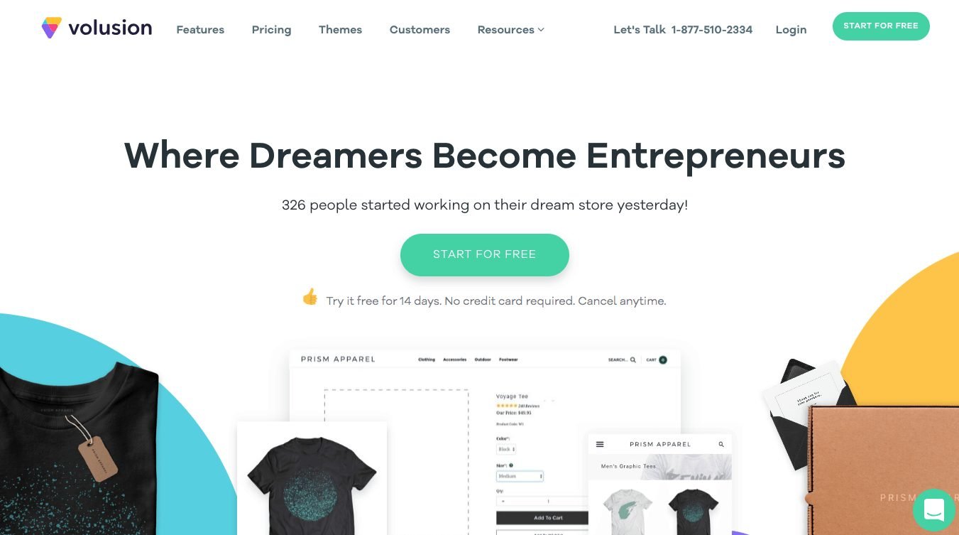 Volusion Homepage 2018 Volusion Home Page