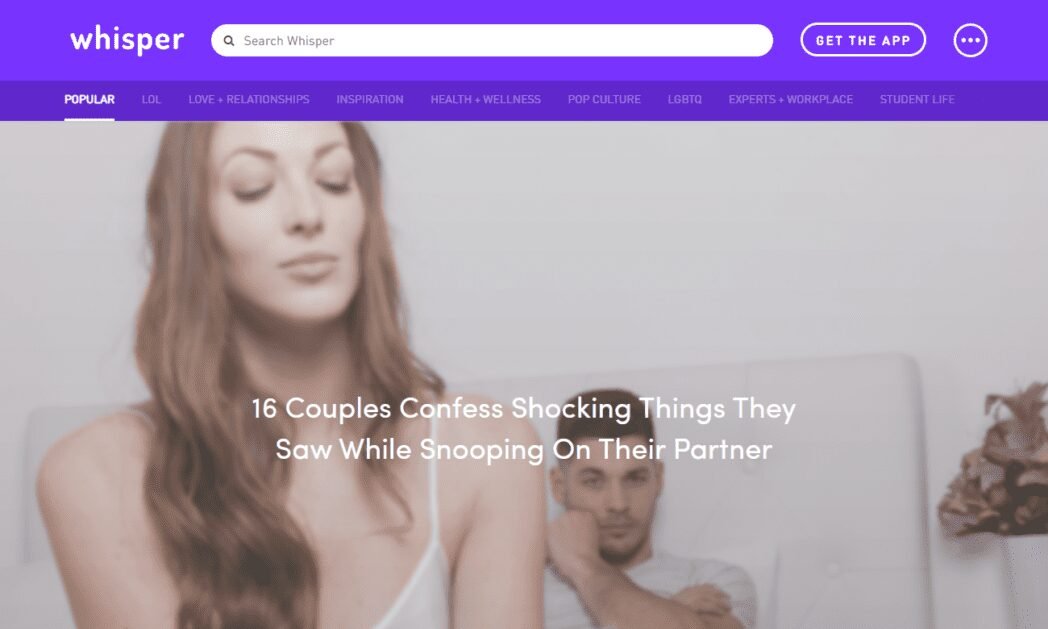 whisper.sh Screenshot Whisper Homepage