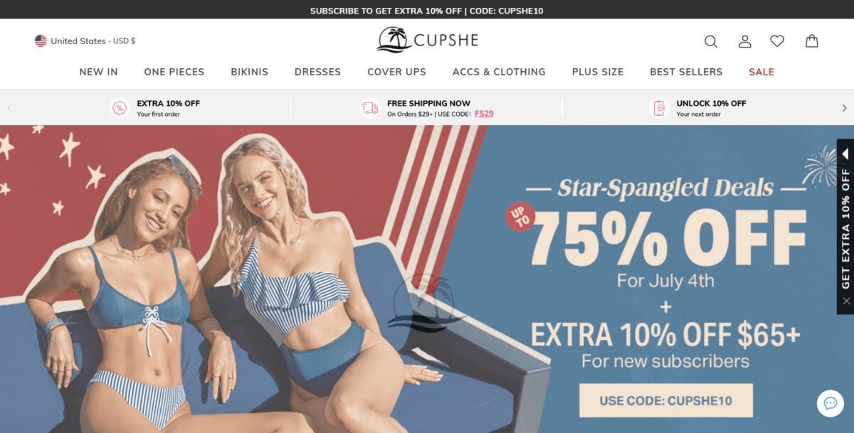 www.cupshe.com Screenshot Cupshe Homepage