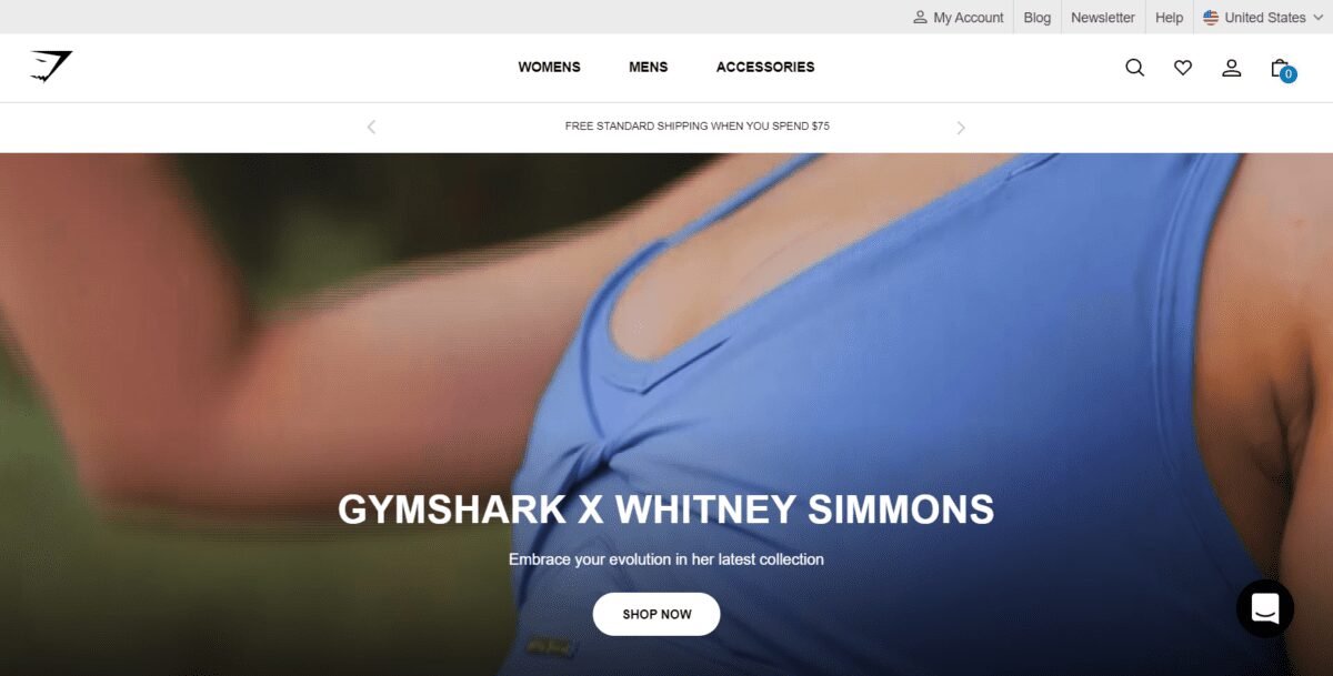 www.gymshark.com Screenshot Gym Shark Homepage