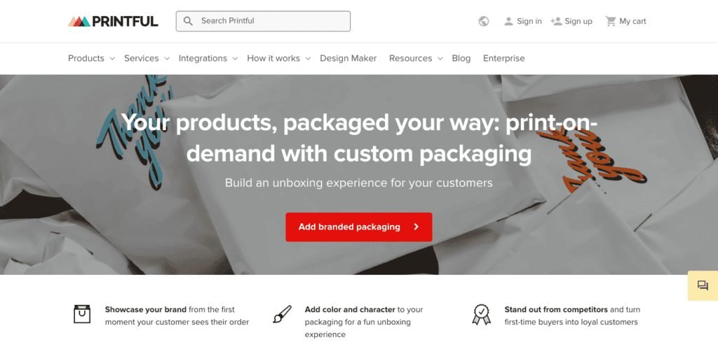www.printful.com print on demand with custom packagingScreenshot 1024x519 1 Printful Custom Packaging and Branding