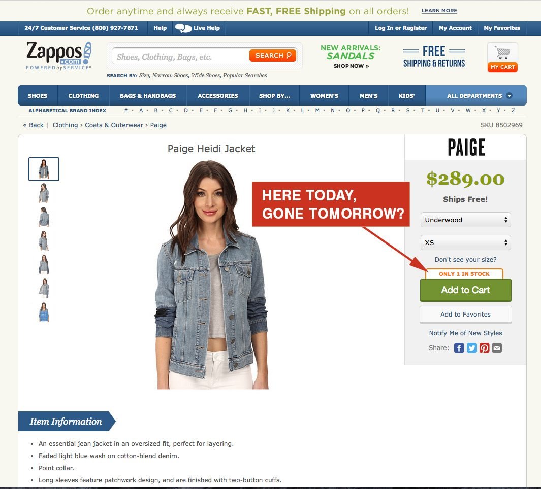 zappos scarcity zappos-scarcity