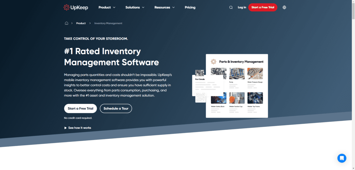 1 Rated Parts Inventory Management Software UpKeep UpKeep Warehouse Management
