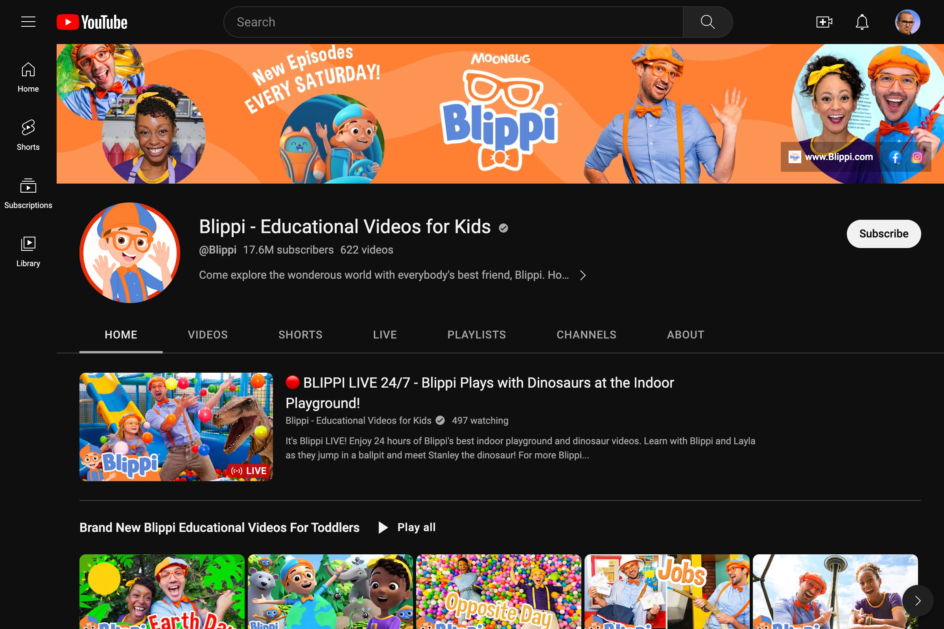 Blippi Educational Videos for Kids YouTube Blippi