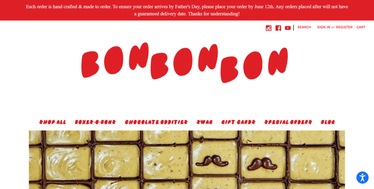 bonbonbon.com Screenshot Bon Bon Bon Homepage