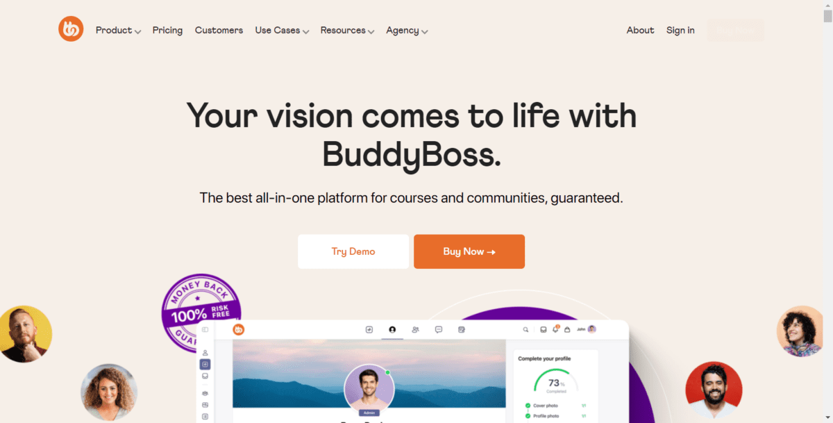 BuddyBoss Homepage BuddyBoss homepage