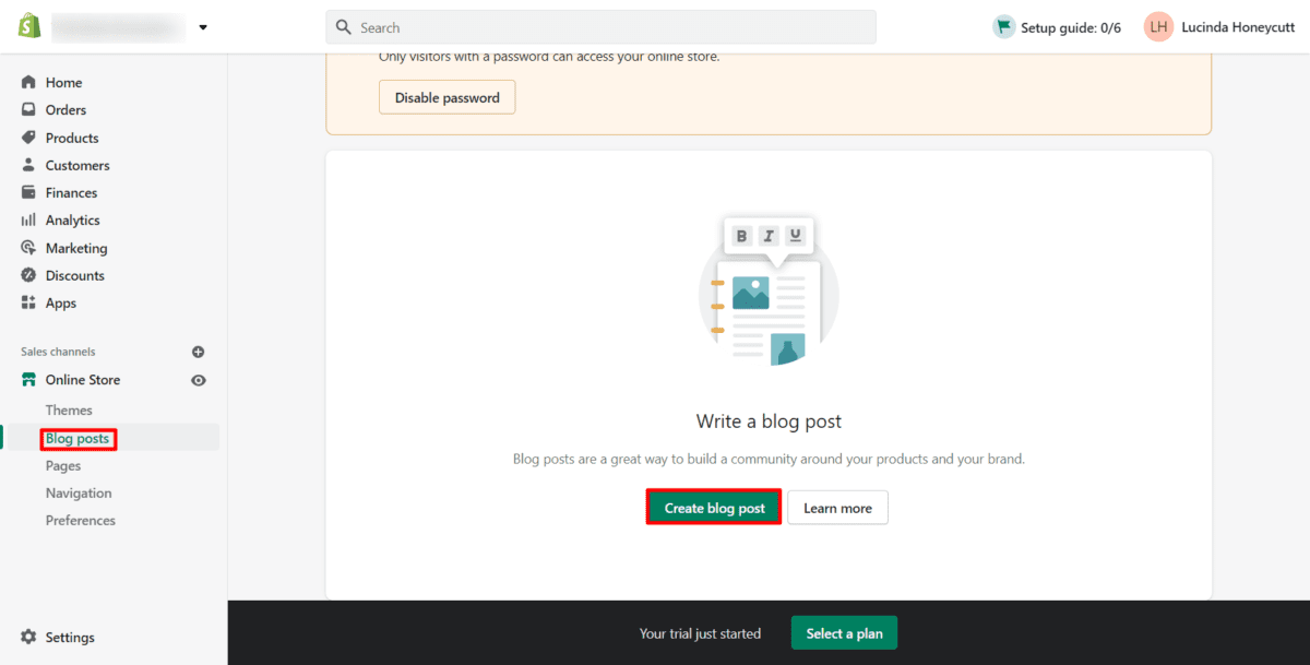 Create a Blog Post Create Your First Blog Post