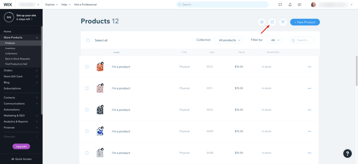 Export Wix Products 1 Export Wix Products