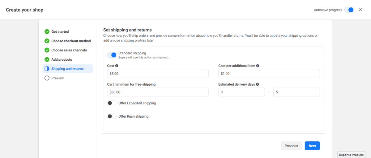 Facebook Shipping Facebook Shipping