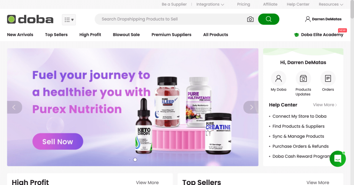 Find Best Dropshipping Products from Selected Suppliers to Sell Online Doba Doba Screenshot