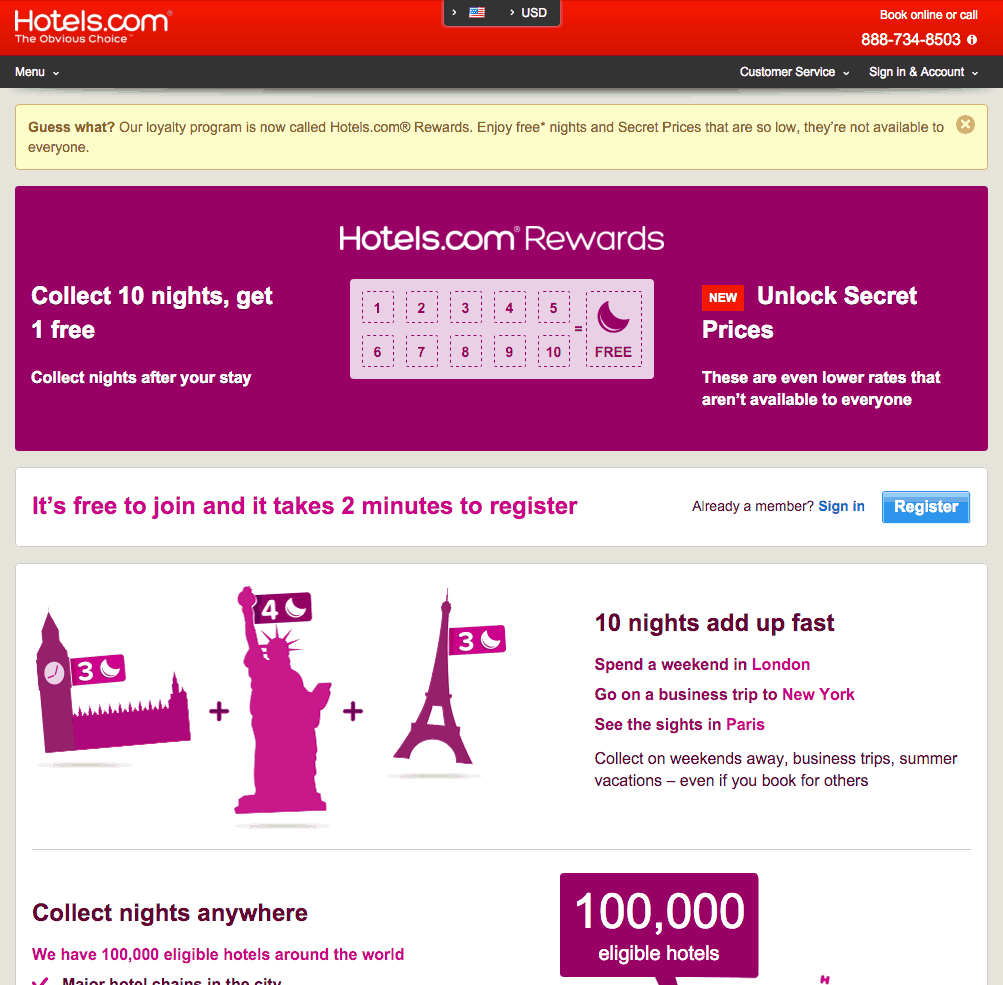 Hotels.com Hotel rooms with reviews. Discounts and Deals on 85 000 hotels worldwide Hotels.com Punch Rewards Program