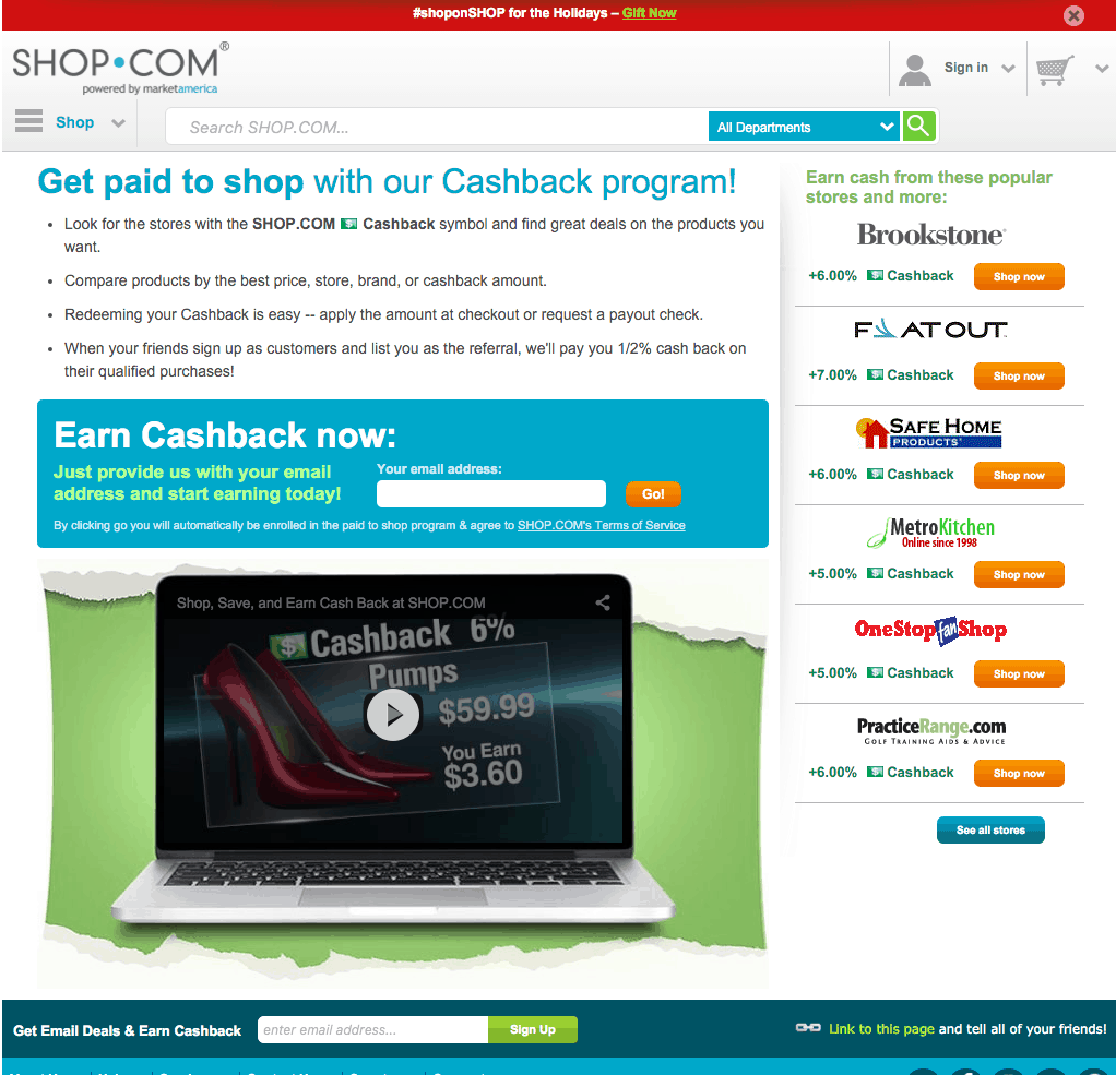 Introduction to Cashback SHOP.COM Introduction to Cashback SHOP.COM