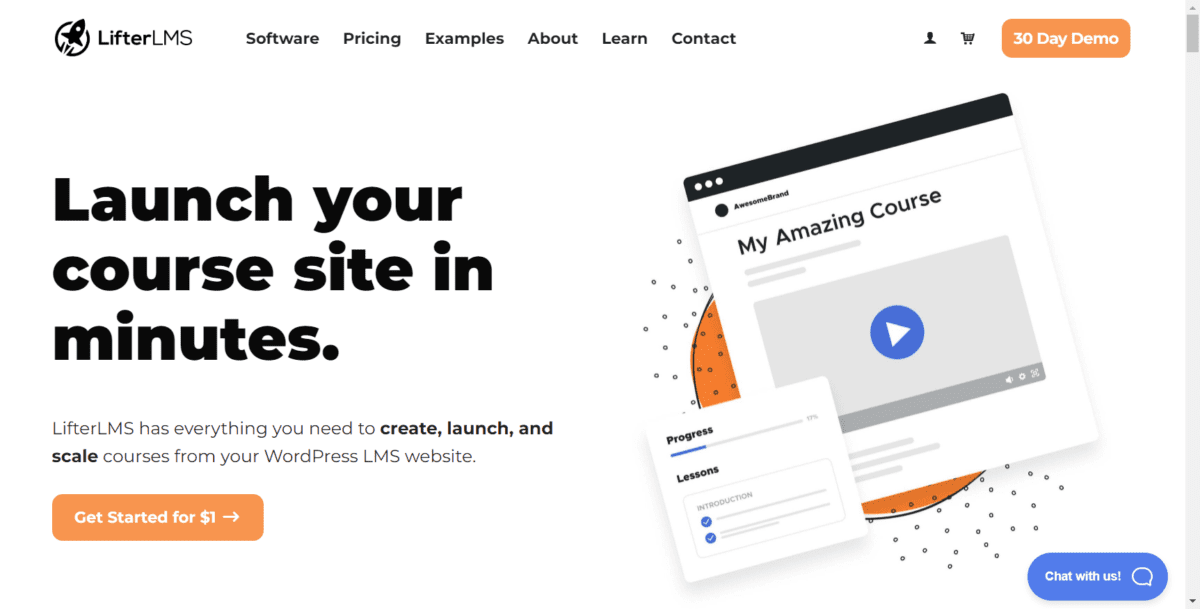 lifterlms.com Screenshot LifterLMS Homepage