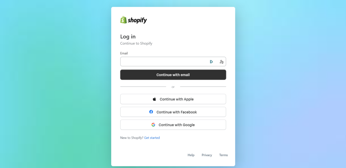 Log in — Shopify Shopify Login