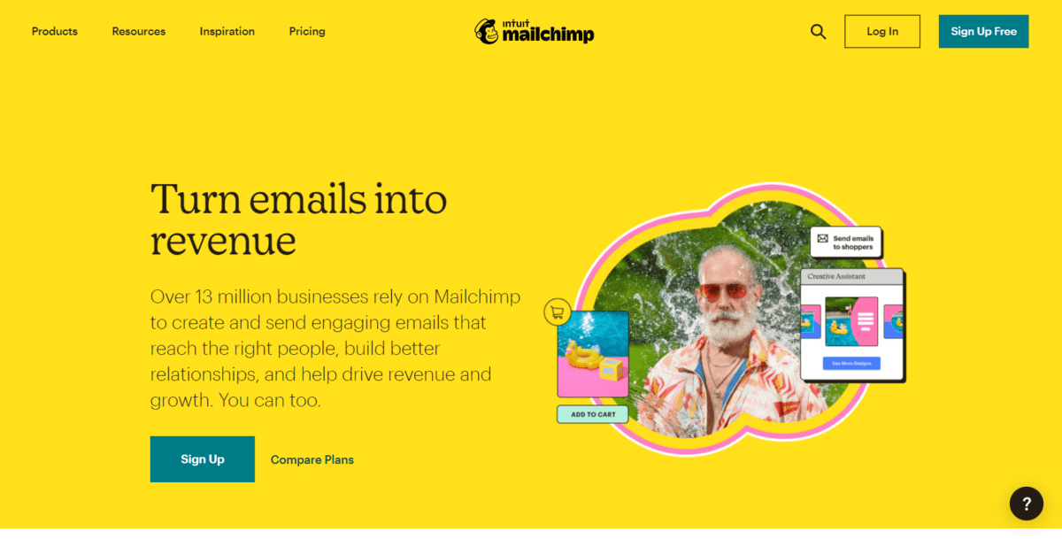 mailchimp.com Screenshot Mailchimp Homepage