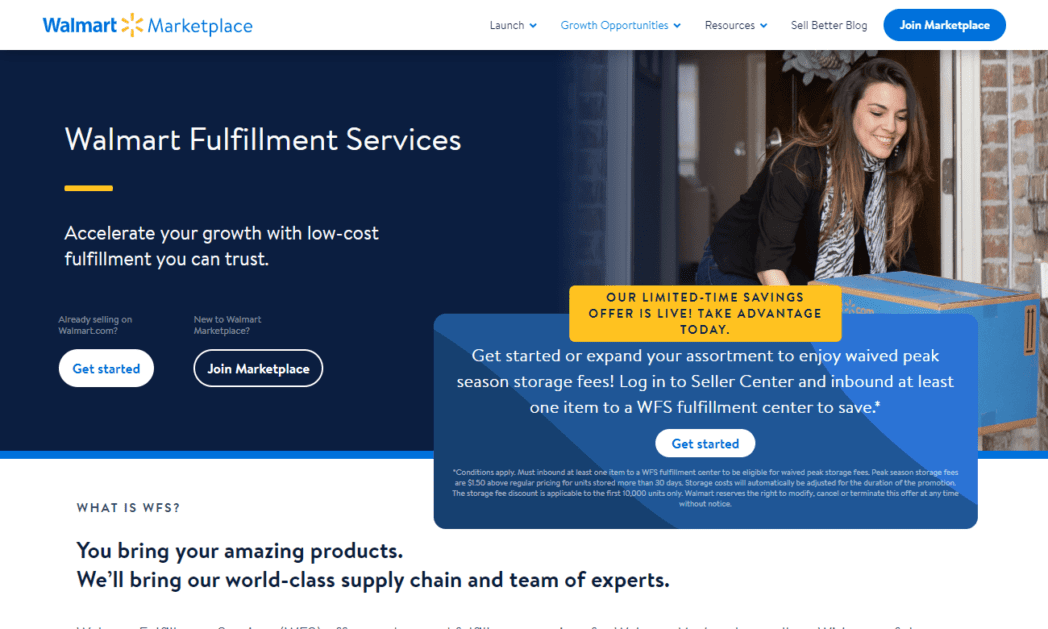 marketplace.walmart.com walmart fulfilment services Capture d'écran Services d'exécution de Walmart