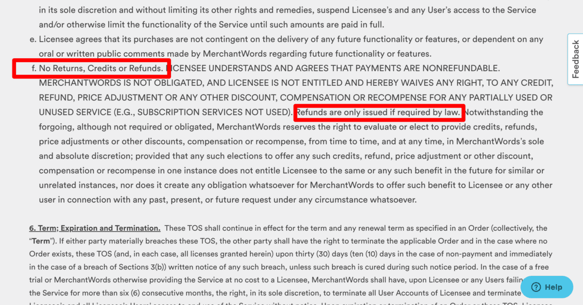 MerchantWords Refund Policy 2024 MerchantWords Refund Policy