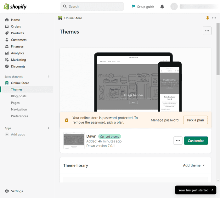 My Store · Themes · Shopify Choose Shopify Theme