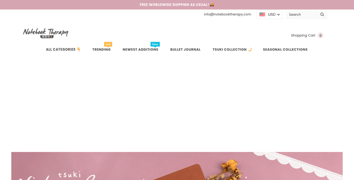notebooktherapy.com Screenshot Notebook Therapy Homepage