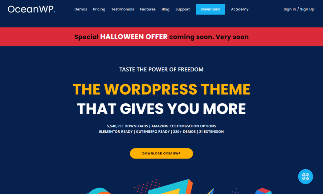 oceanwp.org Screenshot Ocean WP Theme