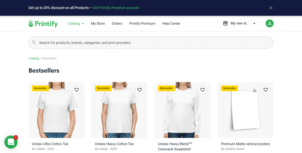 printify.com app welcomeScreenshot 6 products you can sell with printify