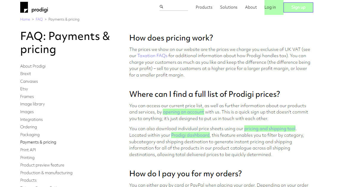 Prodigi Pricing Page 2024 Prodigi Pricing Page 2024