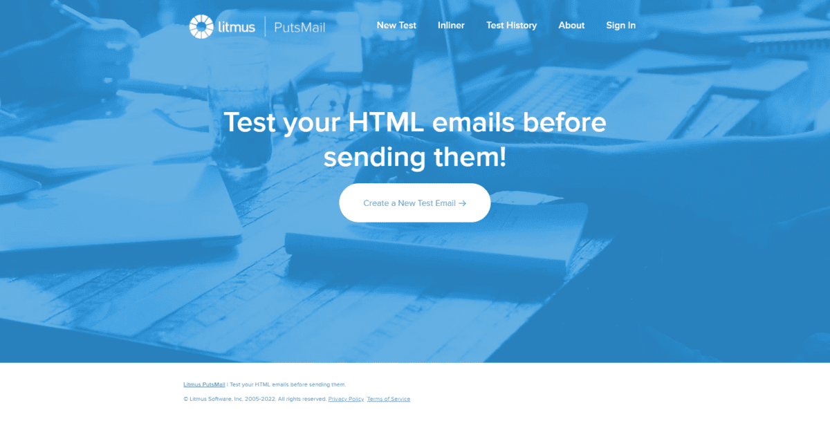 putsmail.com Screenshot Putsmail Homepage