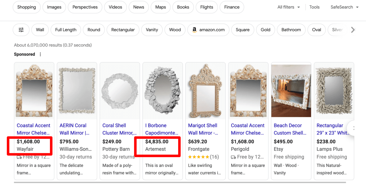 real Seashell Mirror Google Search Real Seashell Mirror
