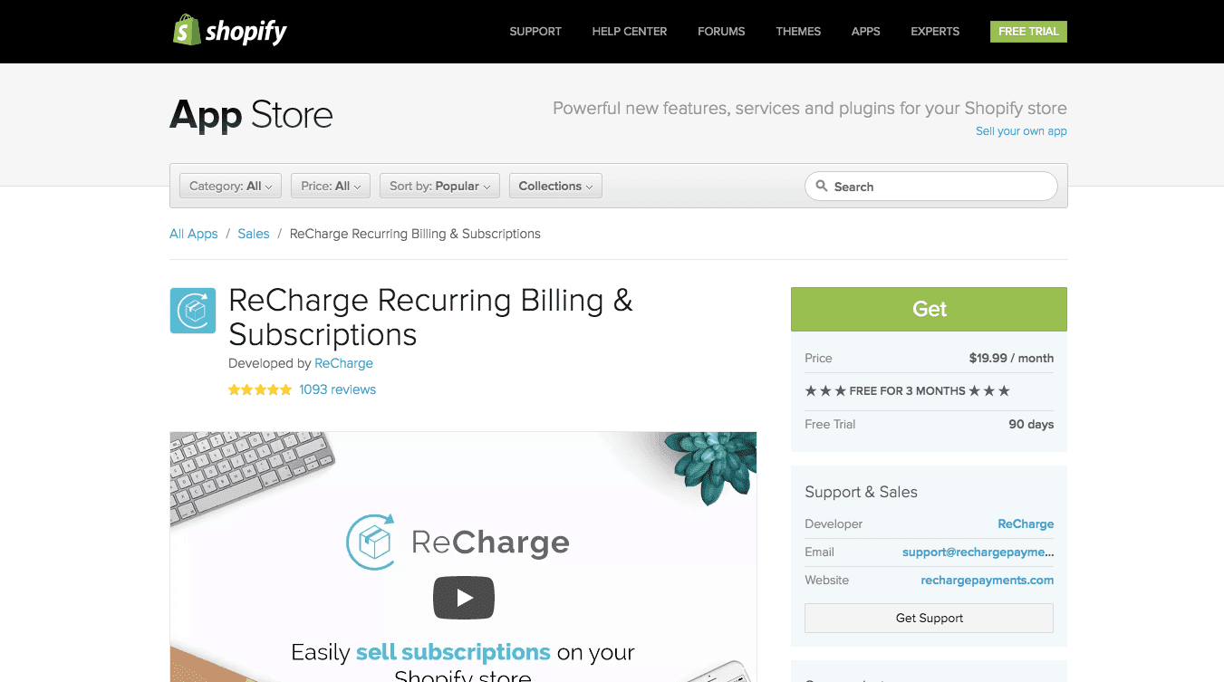 ReCharge Recurring Billing Subscriptions – Ecommerce Plugins for Online Stores – Shopify App Store Shopify App Store Shopify Pricing