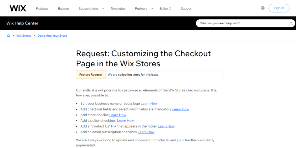 Request Customizing the Checkout Page in the Wix Stores Help Center Wix.com Request Customizing The Checkout Page In The Wix Stores Help Center Wix.com